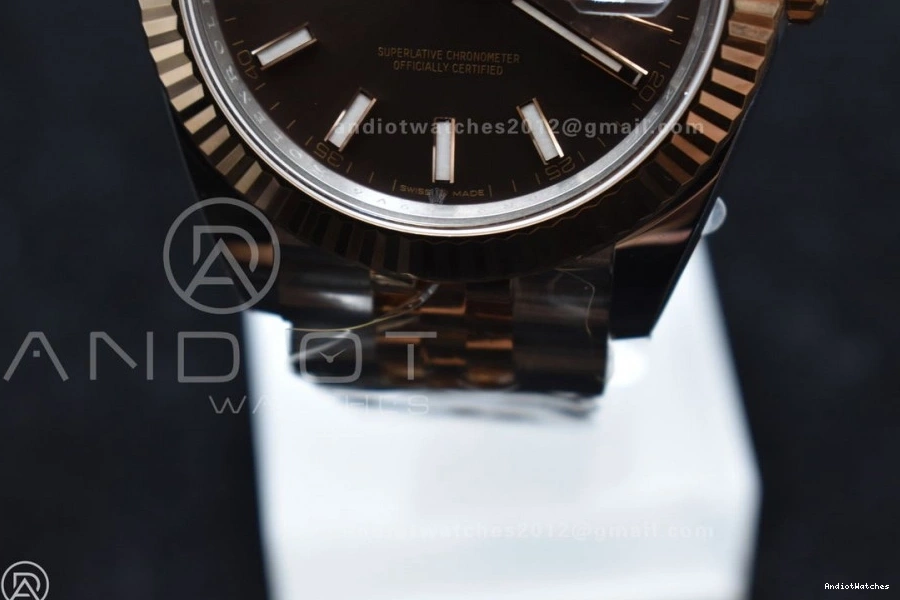 904L DateJust on Stick 41 Edition 126333 606 VR Best Clean SS Bracelet Jubilee 1:1 Steel RG Brown Breathable Dial 0113